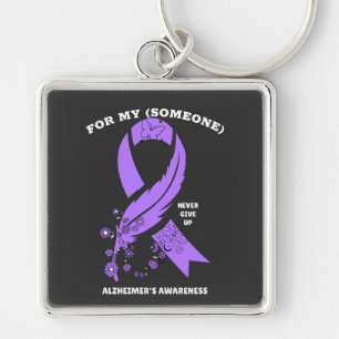 Gepersonaliseerd Alzheimer Awareness Ribbon Sleutelhanger