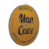 Gepersonaliseerd amberbier Man grot grote klok Dartbord (Voorkant Links)