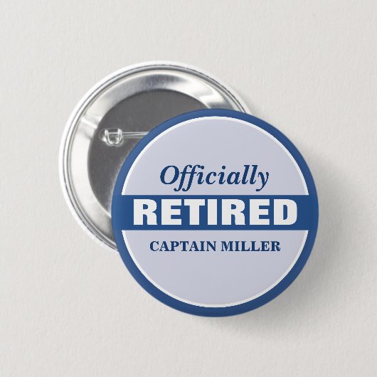 Gepersonaliseerd ambtenaar in ruste ronde button 5,7 cm (Voorkant /achterkant)