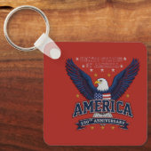 Gepersonaliseerd America 250 Zakelijke QR Code Vie Sleutelhanger (Voorkant)