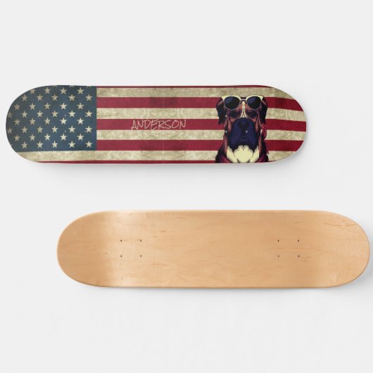 Gepersonaliseerd Amerikaans Bull Dog Skateboard (Horizontaal)