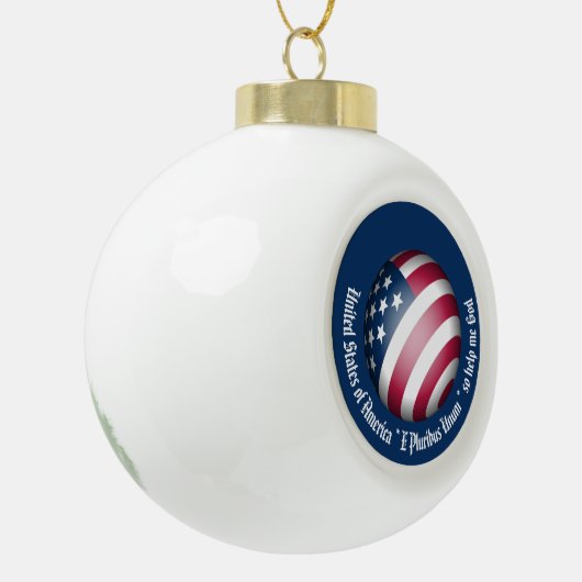 Gepersonaliseerd Amerikaans Wereldbol, Amerikaans Keramische Bal Ornament (Links)