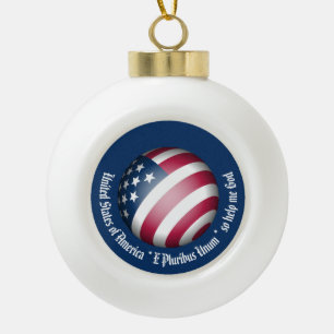 Gepersonaliseerd Amerikaans Wereldbol, Amerikaans  Keramische Bal Ornament