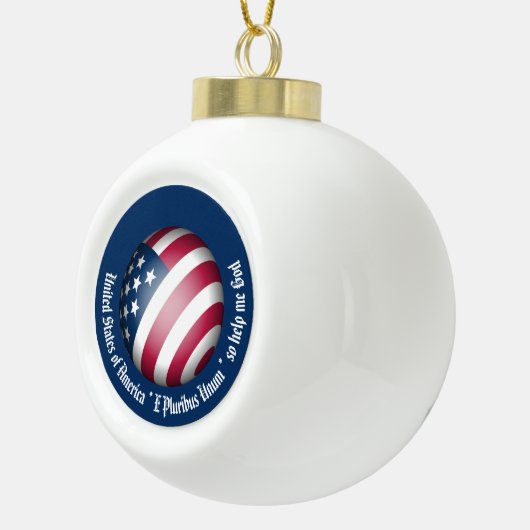 Gepersonaliseerd Amerikaans Wereldbol, Amerikaans  Keramische Bal Ornament (Rechts)