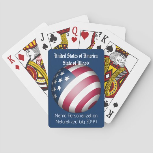 Gepersonaliseerd Amerikaans Wereldbol voor Amerika Pokerkaarten (Achterkant)