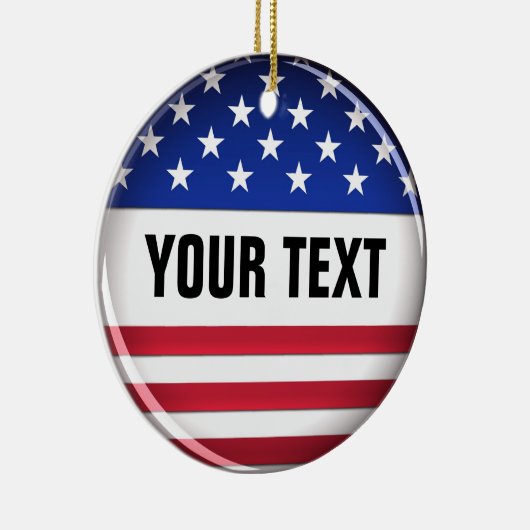 Gepersonaliseerd Amerikaanse versiering Keramisch Ornament (Rechts)