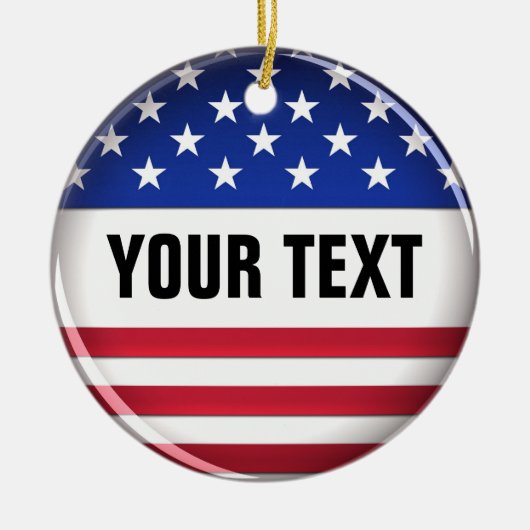 Gepersonaliseerd Amerikaanse versiering Keramisch Ornament (Voorkant)