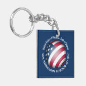 Gepersonaliseerd Amerikaanse vlag, blauw en wit Sleutelhanger (Voorkant Links)