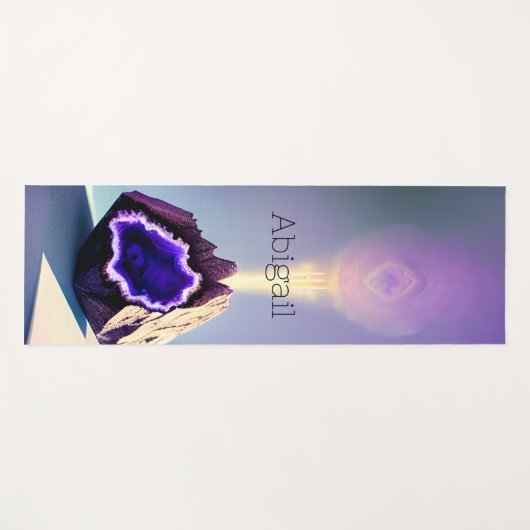 Gepersonaliseerd Amethyst Crystal Geode Paars Yogamat (Voorkant (horizontaal))