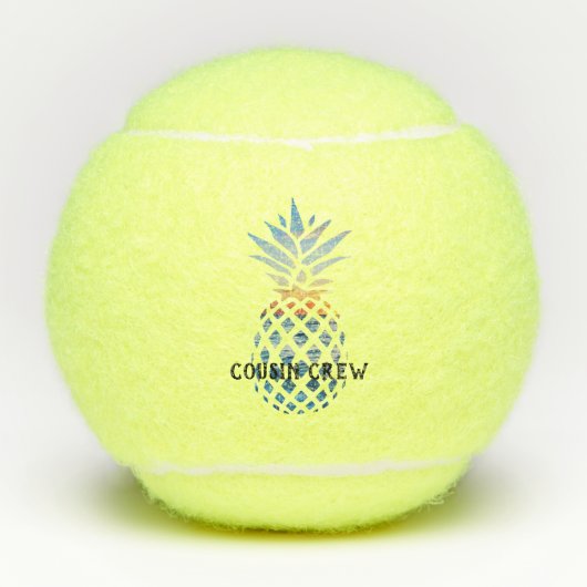 Gepersonaliseerd anananas Tropische familievakanti Tennisballen (Voorkant)