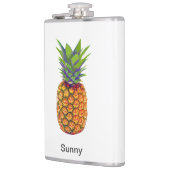Gepersonaliseerd ananassap fruit op wit heupfles (Links)