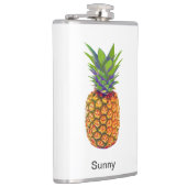 Gepersonaliseerd ananassap fruit op wit heupfles (Rechts)