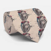 Gepersonaliseerd anatomisch hart vintage diagram stropdas (Opgerold)