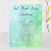 Gepersonaliseerd Angel ontwerp Get Well Kaart (Gele Bloem)
