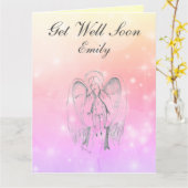Gepersonaliseerd Angel ontwerp Get Well Kaart (Gele Bloem)