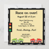 Gepersonaliseerd "Animal Racing Birthday"-uitnodig Kaart (Achterkant)