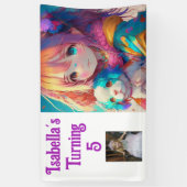 Gepersonaliseerd  Anime Meisje met Puppy Spandoek (Verticaal)