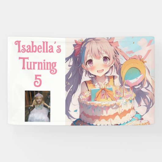 Gepersonaliseerd  Anime Meisje Spandoek (Horizontaal)