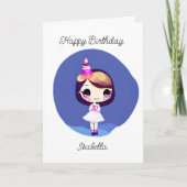 Gepersonaliseerd  Anime Verjaardagsmeisje Kaart (Voorkant)