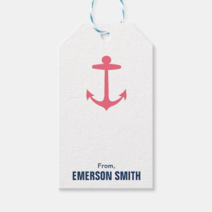 Gepersonaliseerd anker Nautical Birthday Gift Labe Cadeaulabel
