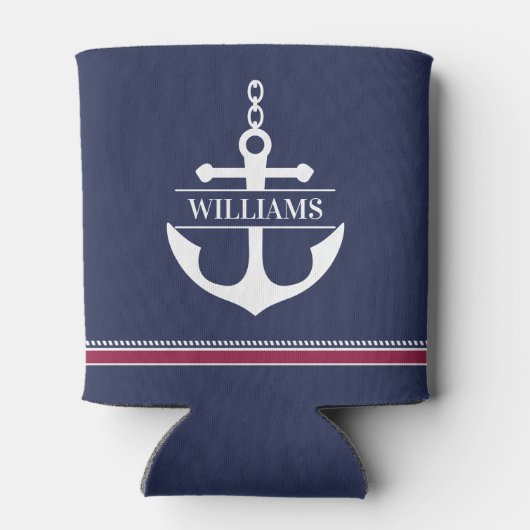 Gepersonaliseerd anker nautisch blikjeskoeler (Achterkant)