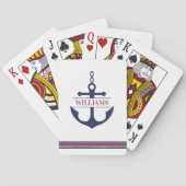 Gepersonaliseerd anker nautisch pokerkaarten (Achterkant)