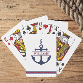 Gepersonaliseerd anker nautisch pokerkaarten