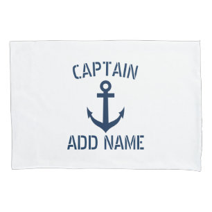 Gepersonaliseerd anker voor de zeevaartblauwe naut kussensloop
