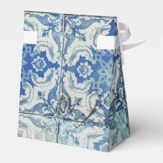 Gepersonaliseerd Antiek  Portugees Tile Patroon Bedankdoosjes (Achterkant)