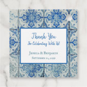 Gepersonaliseerd Antiek  Portugees Tile Patroon Bedankjes Labels (Achterkant)