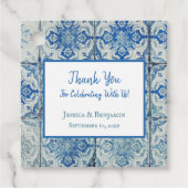 Gepersonaliseerd Antiek  Portugees Tile Patroon Bedankjes Labels (Voorkant)