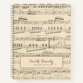 Gepersonaliseerd  Antiek vel muziekrecept Notitieboek (Voorkant)