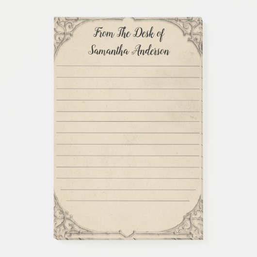 Gepersonaliseerd Antiek Vervuild Vintage Persoonli Post-it® Notes (Voorkant)