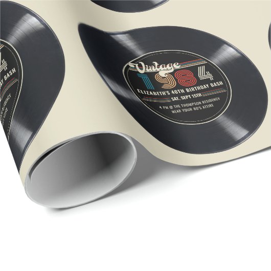 Gepersonaliseerd Any Age  Rock N' Roll Verjaardag Cadeaupapier (Rol Hoek)