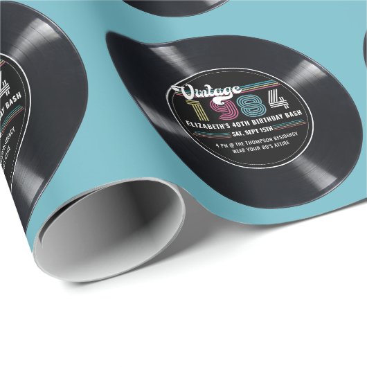 Gepersonaliseerd Any Age  Rock N' Roll Verjaardag Cadeaupapier (Rol Hoek)