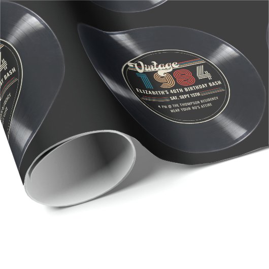 Gepersonaliseerd Any Age  Rock N' Roll Verjaardag Cadeaupapier (Rol Hoek)