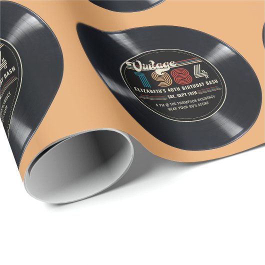 Gepersonaliseerd Any Age  Rock N' Roll Verjaardag Cadeaupapier (Rol Hoek)