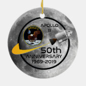 Gepersonaliseerd Apollo 11 50th Jubileum Keramisch Ornament (Achterkant)