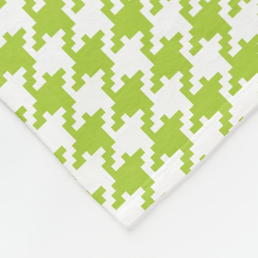 Gepersonaliseerd Apple Green, Navy Houndstooth Pat Fleece Deken (Hoek)