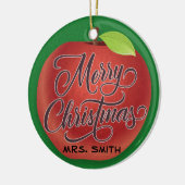 Gepersonaliseerd Apple-kerstleraar-cadeau-Ornament Keramisch Ornament (Links)