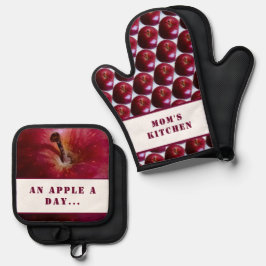 Gepersonaliseerd Apple-patroon Ovenwant & Pannenlap Set