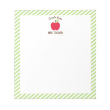 Gepersonaliseerd Apple Teacher Notitieblok, Groen