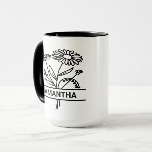 Gepersonaliseerd April Geboorte Maand Bloem Moeder Mok (Voorkant links)