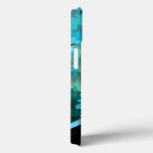 Gepersonaliseerd  aqua blauw bloemenpatroon Case-Mate iPhone case (Achterkant / Rechts)