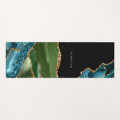 Gepersonaliseerd Aqua/Groen Agate met Gold Glitter Yogamat (Voorkant (horizontaal))