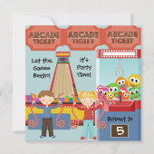 Gepersonaliseerd Arcade Verjaardagsfeestuitnodigin Kaart (Voorkant)