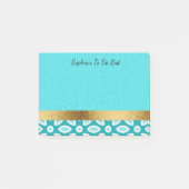 Gepersonaliseerd Arctic Blue Turquoise White Gold Post-it® Notes (Voorkant)