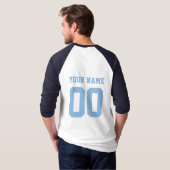 Gepersonaliseerd Argentinië Sport Jersey 3/4 Sleev T-shirt (Achterkant volledig)