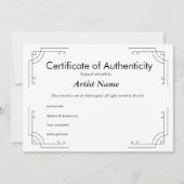 Gepersonaliseerd art Deco-certificaat van echtheid Kaart (Voorkant)