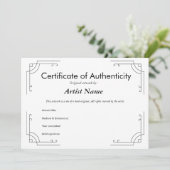 Gepersonaliseerd art Deco-certificaat van echtheid Kaart (Staand voorkant)